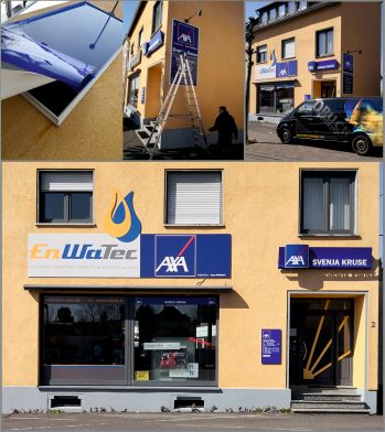 Digitalbedruckte in Form gefrästes Aluverbund sowie Folien Überklebung in Hachenburg im Westerwald